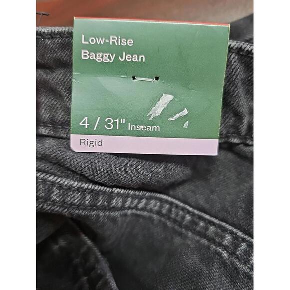 Wild Fable Womens Low Rise Baggy Denim Jeans Black Washed Size 4 - Picture 7 of 9